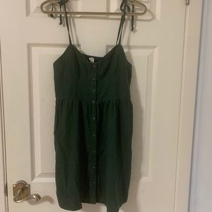 Aerie Green Linen Mini Dress
